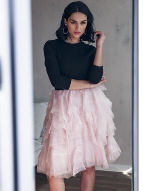 Ellie Makir Pink Ruffled Dress